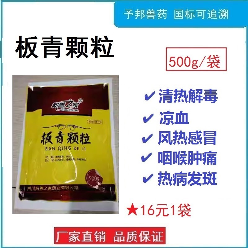 予邦獸藥板青顆粒500g清熱解毒涼血風熱感冒咽喉腫痛熱病發斑