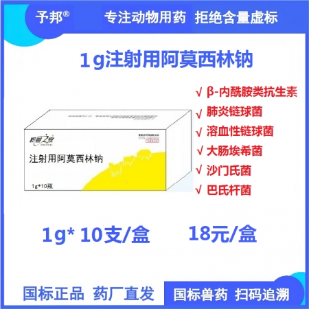 【予邦】1g注射用阿莫西林鈉10支 獸用獸藥 國標可追溯 廣譜抗菌抗生素抗菌細菌...