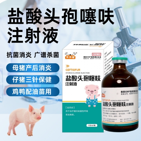 【夯夯豬】鹽酸頭孢噻呋注射液 長效緩釋 母豬產后消炎 仔豬三針保健 混合細菌感染
