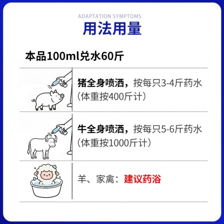 【赛为】双甲脒溶液兽用100ml体外驱虫药蜱虫螨虫虱子跳蚤蚊蝇猪牛羊外用杀虫药