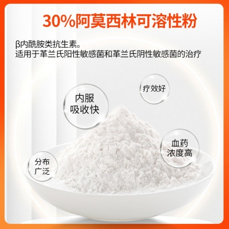 【赛为】30%阿莫西林可溶性粉500g 抗菌消炎副猪链球菌禽霍乱浆膜炎