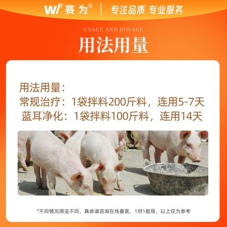 【赛为】20%包被替米考星预混剂1000g蓝耳净化呼吸道疾病