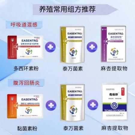 【宜生源】20%酒石酸泰万菌素预混剂500g 大包装拌料1千斤蓝耳圆环母猪净化呼吸道咳喘支原体回肠炎