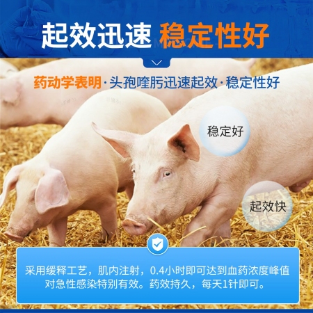 中龙神力硫酸头孢喹肟注射液 四代头孢混悬液三针保健产后消炎长效缓释50ml/瓶