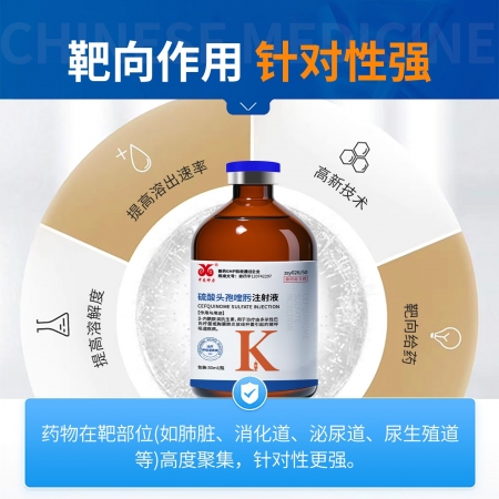 中龙神力硫酸头孢喹肟注射液 四代头孢混悬液三针保健产后消炎长效缓释50ml/瓶