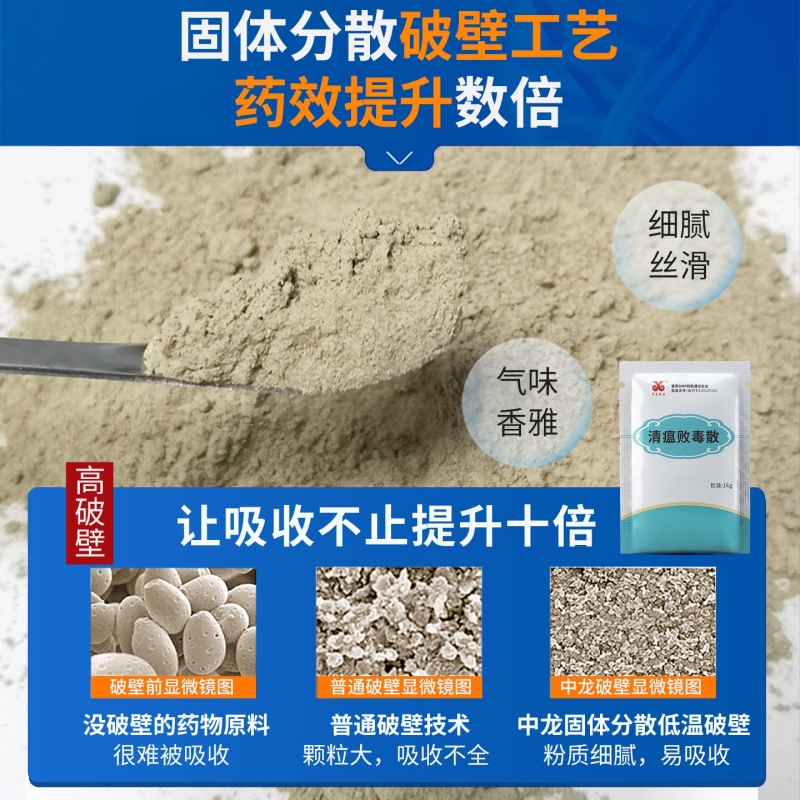 【中龙神力】清瘟败毒散 泻火解毒 凉血 治疗热毒发斑 高热神昏 国标中兽药 可追溯1kg