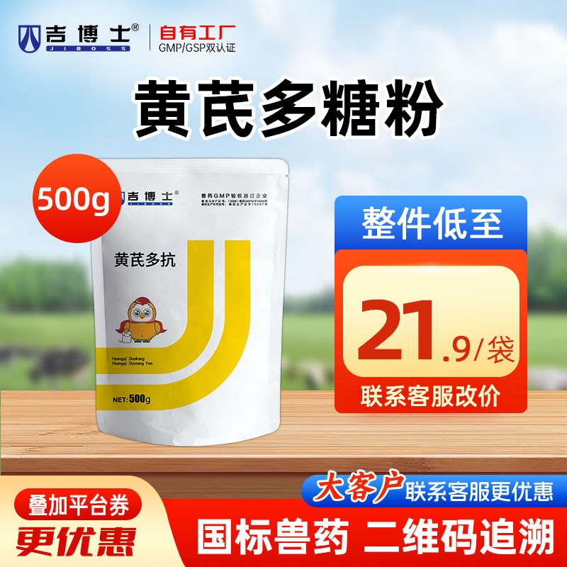 【吉博士】黄芪多糖粉 500g 益气固本 增强抵抗力 预防性治疗