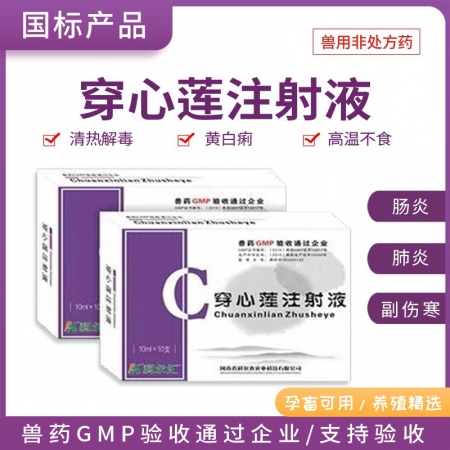 【科尔汇】穿心莲注射液仔猪腹泻、拉稀、黄白痢、清热解毒、肺炎、肠炎、咳嗽抗病毒猪瘟