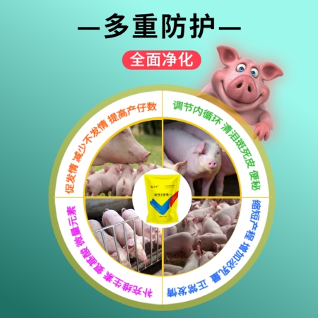 【双冀动保】益母全能肽500g母猪保健祛除泪斑死皮眼屎红眼便秘炸毛被毛粗乱丘疹缩短产程净化排毒易发情
