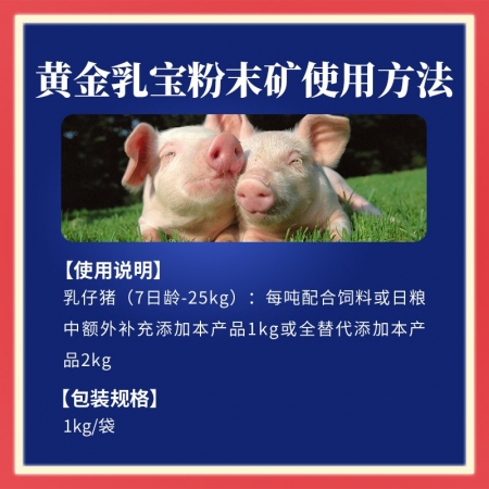 【吉隆达】黄金乳宝仔猪保健提高免疫力抗应激提高仔猪存活补充矿物质1kg提高日增重降低料肉比皮红毛亮 