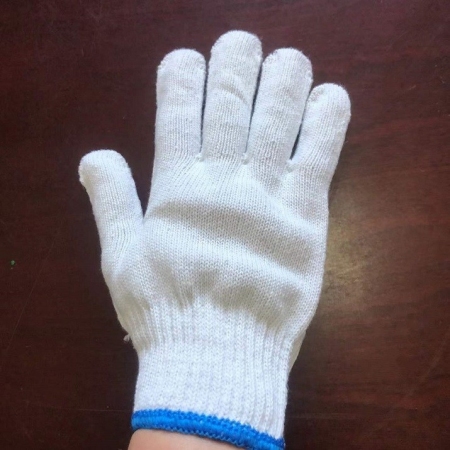 劳保手套批发 针织棉纱线白手套 车间防割耐磨干活防护手套