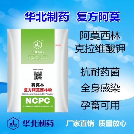 【华北制药】12.5%复方阿莫西林粉 阿莫西林克拉维酸钾 抗耐药菌 链球菌副猪嗜...