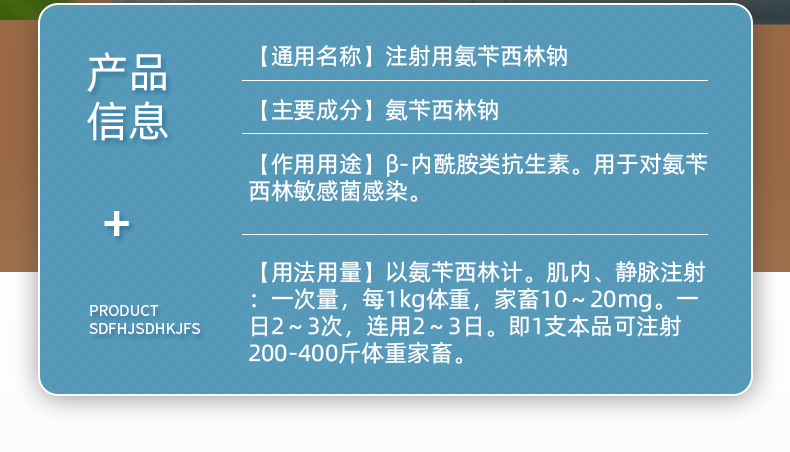 中龙神力注射用氨苄西林钠肠道呼吸道感染尿路感染2g10支盒
